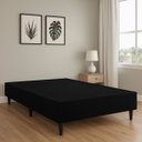 Ver imagem 1 de Caixa Base Box Casal Resistente em Veludo Premium Moderno:preto