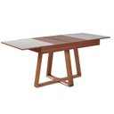 Ver mais imagens de Mesa de Jantar Caroline Extensível Mel Vidro Off 4 a 6 Lugares Pés em Madeira Maciça