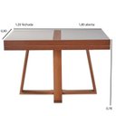 Ver imagem 3 de Mesa de Jantar Caroline Extensível Mel Vidro Off 4 a 6 Lugares Pés em Madeira Maciça