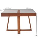 Ver imagem 3 de Mesa de Jantar Caroline Extensível Mel Vidro Off 4 a 6 Lugares Pés em Madeira Maciça