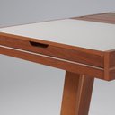 Ver imagem 7 de Mesa de Jantar Caroline Extensível Mel Vidro Off 4 a 6 Lugares Pés em Madeira Maciça