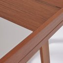 Ver imagem 4 de Mesa de Jantar Caroline Extensível Mel Vidro Off 4 a 6 Lugares Pés em Madeira Maciça