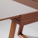 Ver imagem 5 de Mesa de Jantar Caroline Extensível Mel Vidro Off 4 a 6 Lugares Pés em Madeira Maciça
