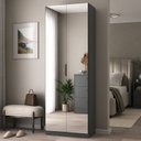 Ver imagem 1 de Sapateira Sublime 2 Portas com Espelho 100% MDF Cinza/Grafitto