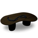 Ver imagem 1 de Mesa de Centro Orgânica Bean 90x60cm Ébano