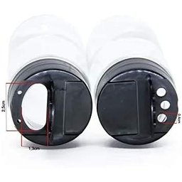 Porta Tempero Condimento 6 Potes Vidro Tampa Dosadora Suporte Preto Organização Cozinha - 3