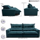 Ver imagem 2 de Sofa Retrátil e Reclinável 2,12m com Molas Ensacadas Cama Inbox Soft Tecido Velusoft Petróleo