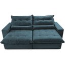 Ver imagem 5 de Sofa Retrátil e Reclinável 2,12m com Molas Ensacadas Cama Inbox Soft Tecido Velusoft Petróleo