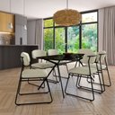 Ver imagem 3 de Cadeira Sala de Jantar Encosto e Assentos Estofados Linho Jaraguá