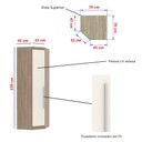 Ver imagem 3 de Guarda Roupa Canto Diagonal 1 Porta - Módulo Dormitório Master - Guarda Roupas Modulado Luciane:Arei
