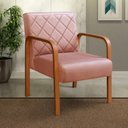 Ver imagem 1 de Kit 2 Poltronas Cadeira Decorativa Sala, Recepção Lara Rosa Rose