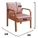Ver imagem 3 de Kit 2 Poltronas Cadeira Decorativa Sala, Recepção Lara Rosa Rose