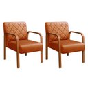 Ver imagem 2 de Kit 2 Poltronas Cadeira Decorativa Sala, Recepção Lara Laranja Terracota