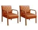 Ver imagem 2 de Kit 2 Poltronas Cadeira Decorativa Sala, Recepção Lara Laranja Terracota