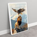 Ver imagem 2 de Quadro Decorativo Águia e o Leão na Montanha Sala Quarto Casa Escritório