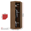 Ver imagem 5 de Guarda-Roupa Modular Solteiro 6 Portas 2 Gavetas Gênova Plus Ipê Wood/Grafite