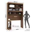 Ver mais imagens de Guarda-Roupa Modular Solteiro 6 Portas 2 Gavetas Gênova Plus Ipê Wood/Grafite