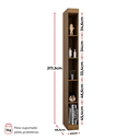 Ver imagem 6 de Guarda-Roupa Modular Solteiro 6 Portas 2 Gavetas Gênova Plus Ipê Wood/Grafite