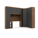 Ver imagem 2 de Guarda-Roupa Modular Solteiro 6 Portas 2 Gavetas Gênova Plus Ipê Wood/Grafite