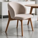 Ver imagem 3 de Kit 06 Cadeiras de Jantar e Estar Living Estofada Mia L02 Bouclê Creme - Lyam Decor