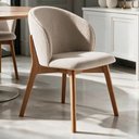 Ver imagem 4 de Kit 06 Cadeiras de Jantar e Estar Living Estofada Mia L02 Bouclê Creme - Lyam Decor