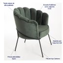 Ver imagem 2 de Poltrona Decorativa Estocolmo Pétala Tecido Veludo Verde Musgo Pés Aço Preto Epóxi Poltronas do Sul