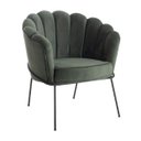 Ver imagem 1 de Poltrona Decorativa Estocolmo Pétala Tecido Veludo Verde Musgo Pés Aço Preto Epóxi Poltronas do Sul