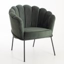 Ver imagem 4 de Poltrona Decorativa Estocolmo Pétala Tecido Veludo Verde Musgo Pés Aço Preto Epóxi Poltronas do Sul