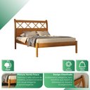 Ver imagem 5 de Cama Gramado 1,40 Madeira Maciça Marrom/Mogno Mel