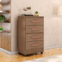 Ver imagem 1 de Cômoda para Quarto 4 Gavetas Lite Marrom/Carvalho Oak