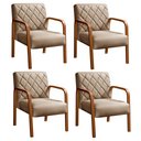 Ver imagem 2 de Kit 4 Poltronas Cadeira Decorativa Sala, Recepção Lara Marrom