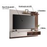 Rack com Painel Suspenso Tocantins 180 cm para TV de até 60 - Off White/Nogueira - 4