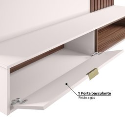 Rack com Painel Suspenso Tocantins 180 cm para TV de até 60 - Off White/Nogueira - 3