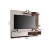 Rack com Painel Suspenso Tocantins 180 cm para TV de até 60 - Off White/Nogueira - 5