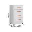 Ver imagem 3 de Cômoda para Quarto 4 Gavetas Lite Branco