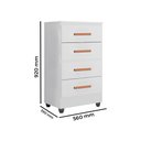 Ver imagem 3 de Cômoda para Quarto 4 Gavetas com Pés Lite