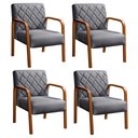 Ver imagem 2 de Kit 4 Poltronas Cadeira Decorativa Sala, Recepção Lara Cinza