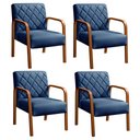 Ver imagem 2 de Kit 4 Poltronas Cadeira Decorativa Sala, Recepção Lara Azul