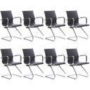 Ver imagem 1 de Kit 8 Cadeiras para Escritório Interlocutor Fixa Esteirinha Corino Office Preto