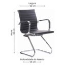 Ver imagem 4 de Kit 8 Cadeiras para Escritório Interlocutor Fixa Esteirinha Corino Office Preto