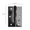 Ver imagem 2 de Dobradiça para Porta Silvana 4 sem Rolamento Americana Embutir Preto 3 Peças