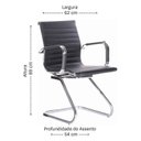Ver imagem 4 de Kit 10 Cadeiras para Escritório Interlocutor Fixa Esteirinha Corino Office