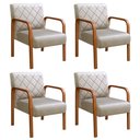 Ver imagem 2 de Kit 4 Poltronas Cadeira Decorativa Sala, Recepção Lara Bege Claro