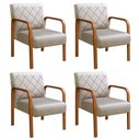 Ver imagem 2 de Kit 4 Poltronas Cadeira Decorativa Sala, Recepção Lara Bege Claro