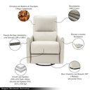 Ver imagem 3 de Poltrona do Papai Sala de Estar Reclinável Palace Usb e Usb-c Gira Balança Couro Off White G40 - Gra