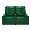 Ver imagem 1 de Poltrona Reclinável para Cinema Parma 2 Lugares Baú Usb Pu Verde Musgo Fh1 - D'Rossi