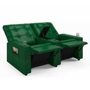 Ver imagem 5 de Poltrona Reclinável para Cinema Parma 2 Lugares Baú Usb Pu Verde Musgo Fh1 - D'Rossi