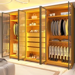 Guarda Roupa Absolut 6 Portas Reflecta Led Naturale - Gelius - 2