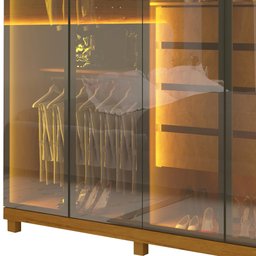 Guarda Roupa Absolut 6 Portas Reflecta Led Naturale - Gelius - 5