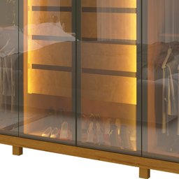 Guarda Roupa Absolut 6 Portas Reflecta Led Naturale - Gelius - 6